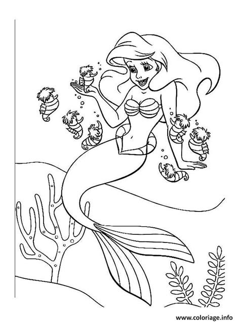 Coloriage Ariel Arielle Petite Sirene Jecolorie