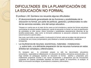 Planificación de la educación no formal PPT