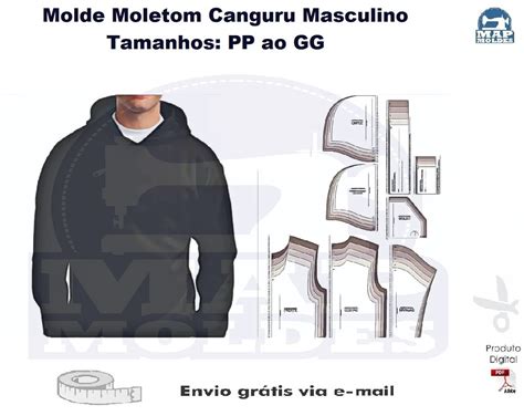 Molde Moletom Canguru Masculino Modelagem Profissional Pdf