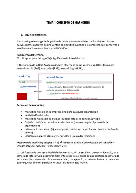 Tema 1 Concepto De Marketing Tema 1 Concepto De Marketing ¿qué Es Marketing El Marketing Se