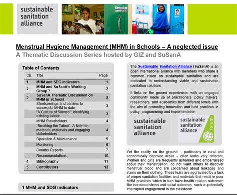 Menstrual Hygiene Management Mhm In Schools A Neglected Issue A Thematic Discussion Series