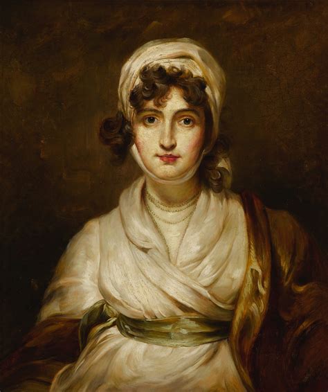 Sir Thomas Lawrence Portrait Of A Lady Wearing A Lace Bonnet Circa