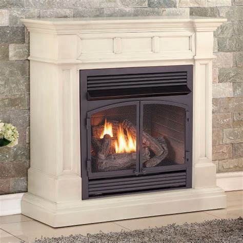 Duluth Forge Dual Fuel Ventless Gas Fireplace W Mantel 32000 Btu T Stat Control Antique White