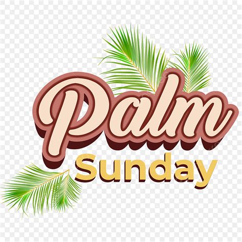 Palm Sunday Religious Clipart Vector Palm Sunday Text With Leaves