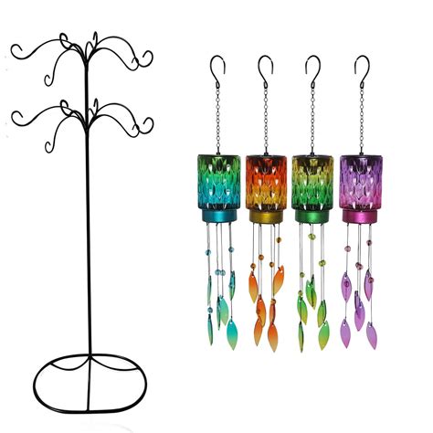 Alpine Solar Beveled Glass Wind Chimes Assorted Styles Kbd206a