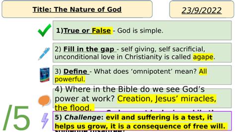 AQA RS - The Nature of God (Christianity) | Teaching Resources