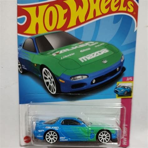 CARRINHO HOT WHEELS 95 MAZDA RX 7 FALKEN Azul Shopee Brasil