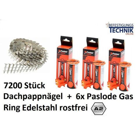 Dachpappn Gel X Mm Ring Rostfrei A Inklusive Gas F R Paslode