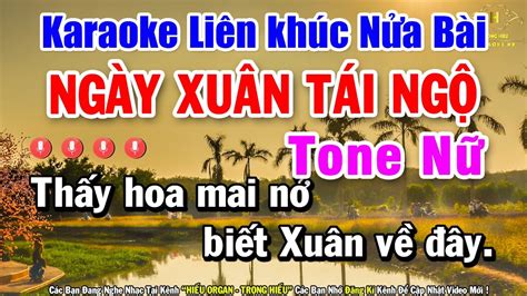 Karaoke Liên khúc Nửa Bài Nhạc Sống Trữ Tình Tone Nữ LK Nhạc Xuân