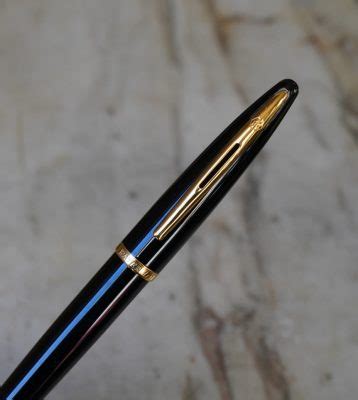 Stylo Plume Waterman Carene En Laque Noire Pl Or Plume En Or