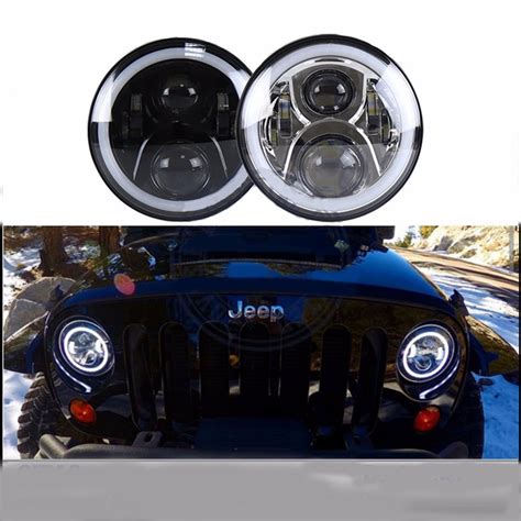 Par Faros Led Jeep Pul Wrangler Sahara Rubicon Rover Rgb Env O Gratis