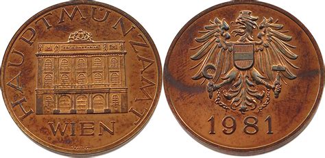 ÖSTERREICH HAUPTMÜNZAMT TOKEN 1981 PROOF MA Shops