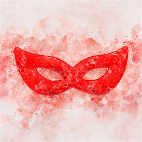 Watercolor Style And Abstract Image Of Masquerade Venetian Mask