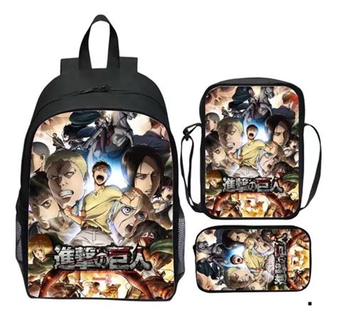 Conjunto De Mochila Escolar De Anime De Dibujos Animados Gigantes De