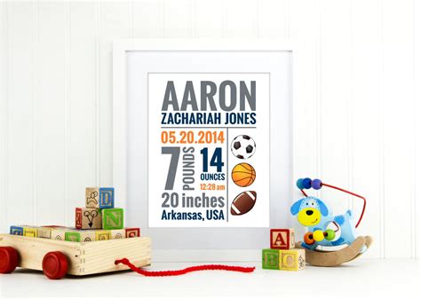 Sports art sports Nursery Art Baby Nursery Decor Birth