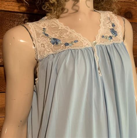 Vintage Lingerie S Shaowline Blue Dresm Nos Etsy