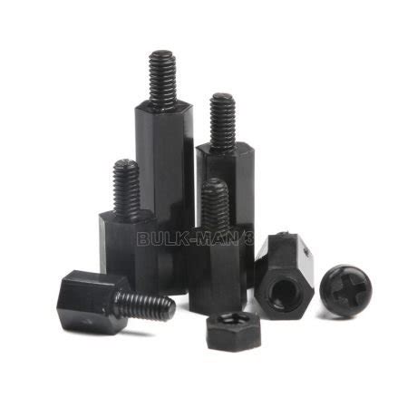 M Nylon Black Hex M F Spacers Piece Set