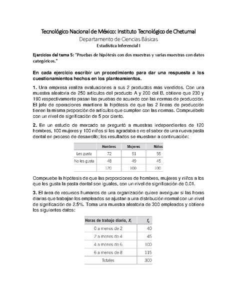 Ejercicios Tema 5 Apuntes Tecnológico Nacional de México Instituto