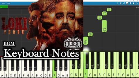 Lokiverse Bgm Keyboard Notes Piano Cover Anirudh Kamal Haasan