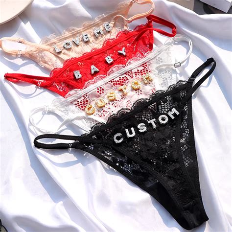 Sexy Fashion Personalized Hollow Lace Thongs Panties Women Custom