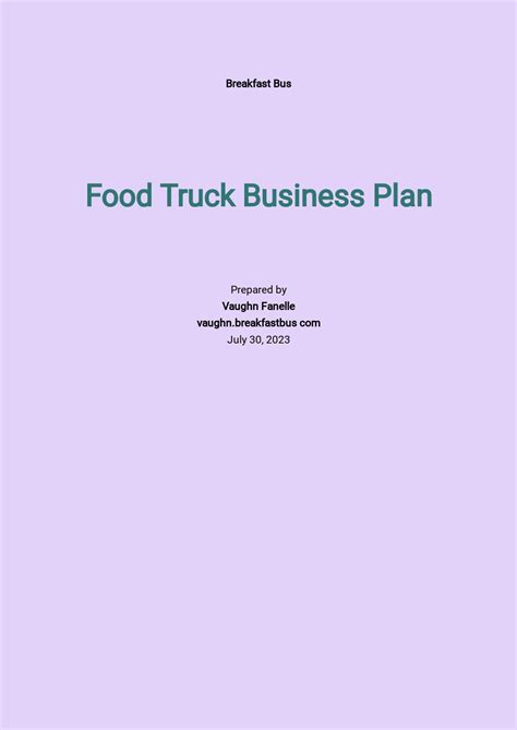 Free Fast Food Truck Business Plan Sample In Google Docs Word Pdf