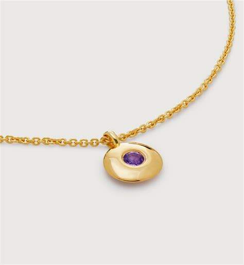 February Birthstone Necklace Adjustable 41 46cm16 18 In 18k Gold