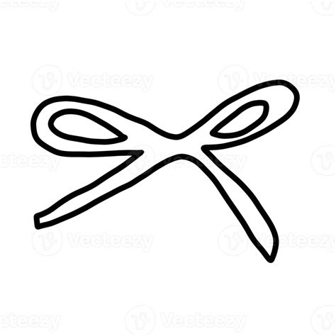 Bow Hand Drawn Organic Line Doodle 43858130 PNG