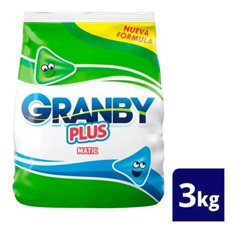 Jabon En Polvo Granby 3 Kilos Lavado Total Matic MercadoLibre