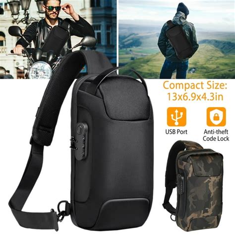 Npolar Mens Sling Backpack Waterproof Anti Theft Shoulder Crossbody Chest Bag Messenger Sling