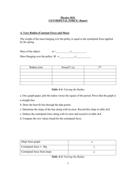 Centripetal Force Report