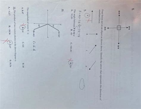 Solved Four Forces Act On An Object As Shown Above Identify Chegg