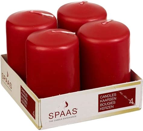 Spaas Unscented Pillar Candle Mm Hours Red Amazon Co Uk