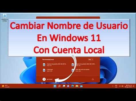 Cambiar Nombre Usuario Windows Cuenta Local Youtube