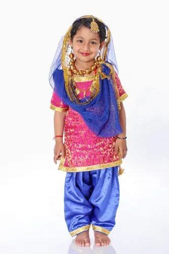 Pink-Blue Female Punjabi Dance Fancy Dress Costume For Girls at Rs 1099 ...