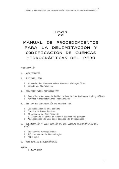 DOCX Manual de Cuencas Hidrográficas Del Perú PDFSLIDE NET