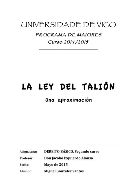 Semana 3 La Ley del Talión lectura sugerida Historia del derecho