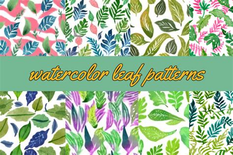 Watercolor Leaf Pattern Graphic by Awesome Graphics · Creative Fabrica