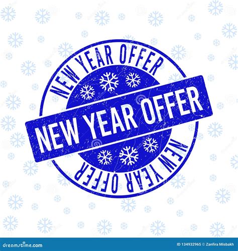 New Year Offer Scratched Round Stamp Seal For New Year Stock Vector