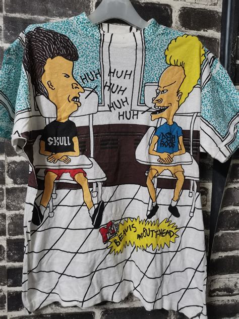 Vintage Design 90s Beavis And Butthead All Over Print Tshirt Mens