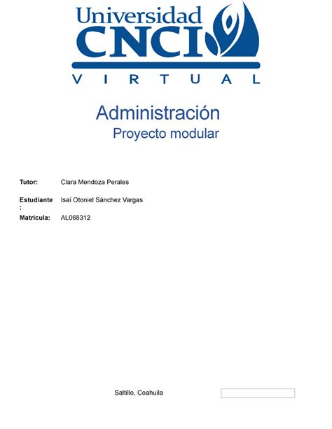 Proyecto Modular Administracion Administración Proyecto Modular