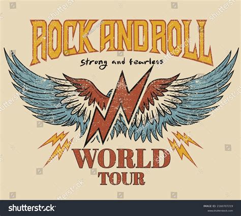 Rock Roll Vintage T Shirt Design Stock Vector Royalty Free 2160707219