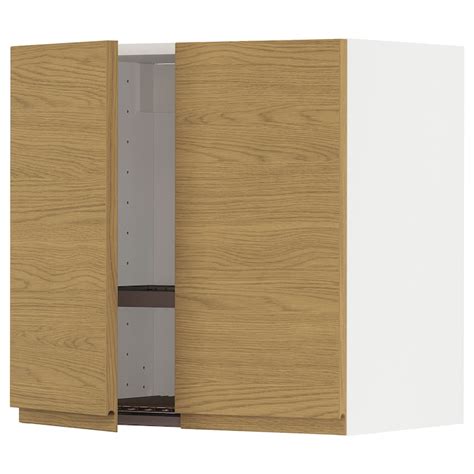 Metod Wall Cabinet W Dish Drainer2 Doors Whitevoxtorp Oak Effect 60x60 Cm Ikea