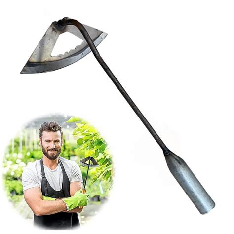 Steel Hardened Hollow Hoe Handheld Weeding Rake Planting Garden