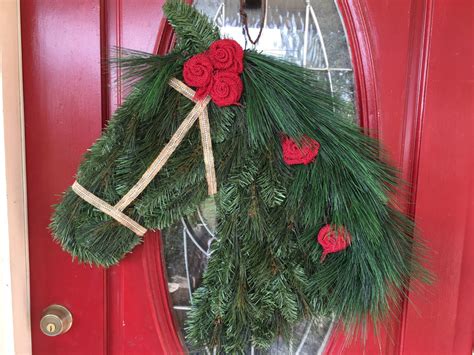 Draft Horse Wreath With Red Burlap Horse Wreaths Wreaths Run For