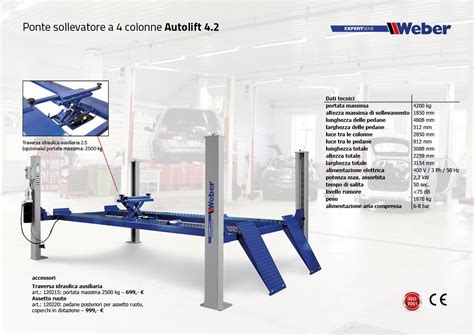 Ponte Sollevatore A 4 Colonne Weber Expert Serie Autolift 4 2