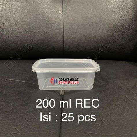 Jual Thinwall 200 Ml REC Isi 25 Pcs RECT Food Grade Container Kotak