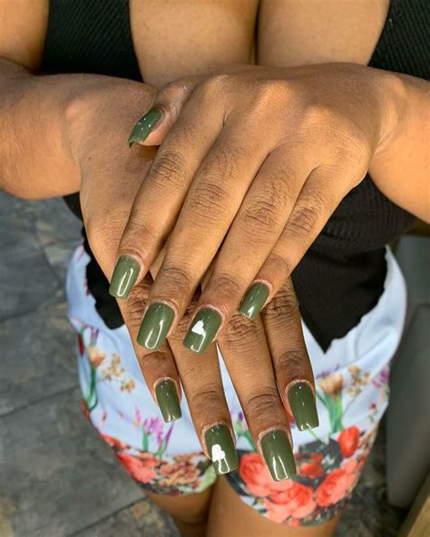 Explore Olive Green Nail Designs In