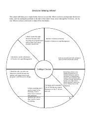 Decision making wheel.docx - Decision Making Wheel This wheel will help ...