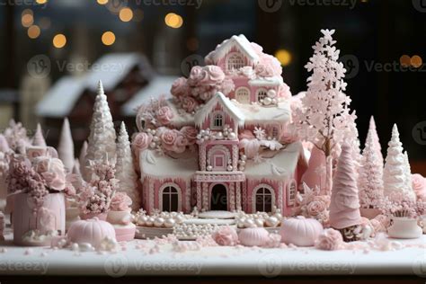 winter cake Wonderland pink theme 31591107 Stock Photo at Vecteezy