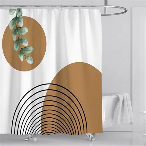 Cortina de ducha Bohemia abstracta para baño tejido de poliéster con